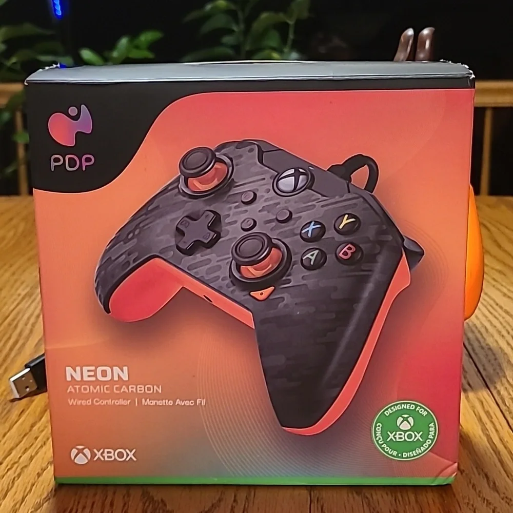 Neon Atomic Carbon X-Box Controller
